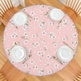thumbnail image 2 of Round Fitted Tablecloth with Elastic Edges Fits 45"-52" Round Tables Pioneer Colorful Floral Waterproof Table Cover Washable Indoor and Outdoor for Party Kitchen Dinner Banquet Patio Picnic, 2 of 7