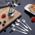 thumbnail image 3 of ORUYROP Silver Small Swan Base Holder With Silver 8 Pcs Flower Spoon Set,Stainless Steel Reusable Tea Scoops Stirring Spoon Coffee Spoon, 3 of 7