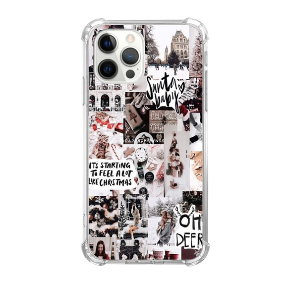 Winter Collage Case Compatible with iPhone 12 Pro Max,Unique Art Design TPU Bumper Cover Case