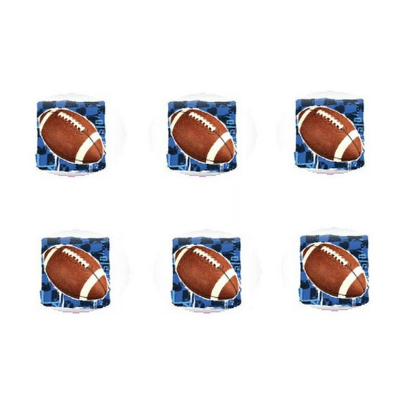 Football Blue BG 12 - 2 inch Cupcake Edible Frosting Photos