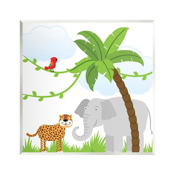 Stupell Industries Cartoon Jungle Animals Animals & Insects Painting Unframed Art Print Wall Art, 12 x 12
