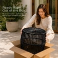thumbnail image 5 of Furniture of America Tej Round Metal and Rattan Black Coffee Table, 5 of 16