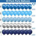 thumbnail image 2 of Juego de globos de látex Jobkoo, azul marino y plateado, 60 unidades, 2 of 7