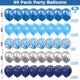thumbnail image 2 of Juego de globos de látex Jobkoo, azul marino y plateado, 60 unidades, 2 of 7