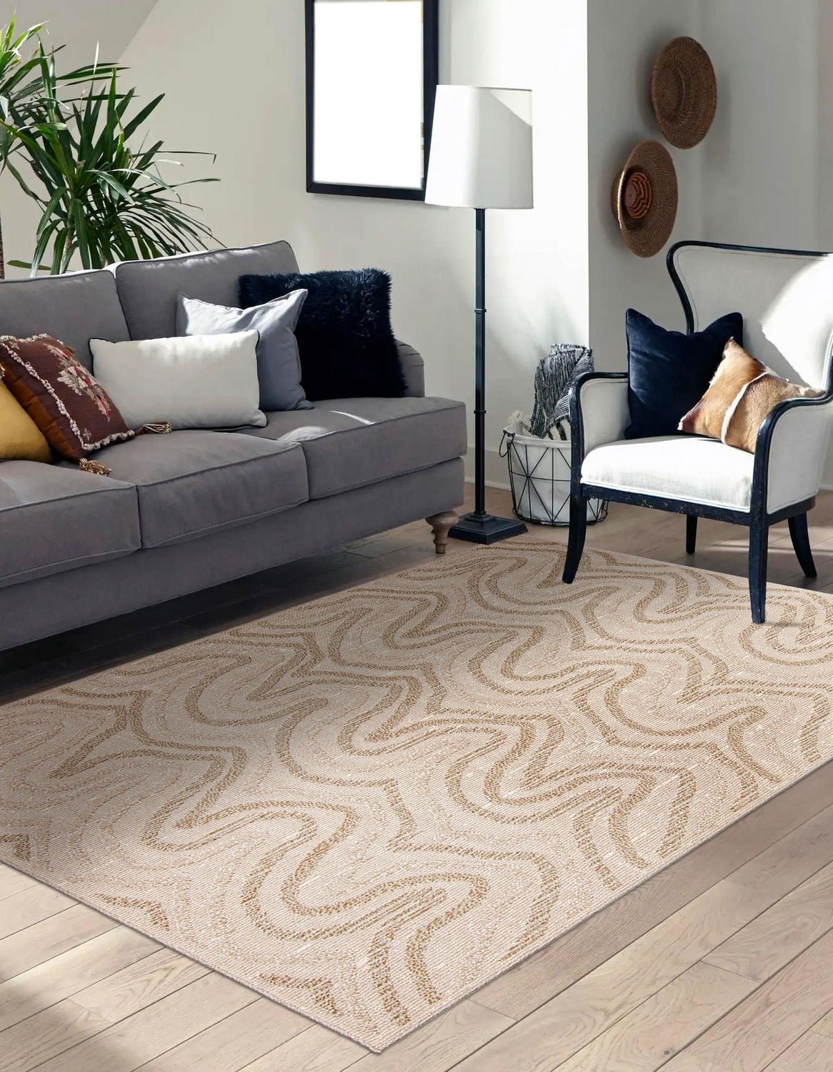 ECARPET Jute Style Area Rug for Bedroom, Living Room, Dining Room Venus Collection