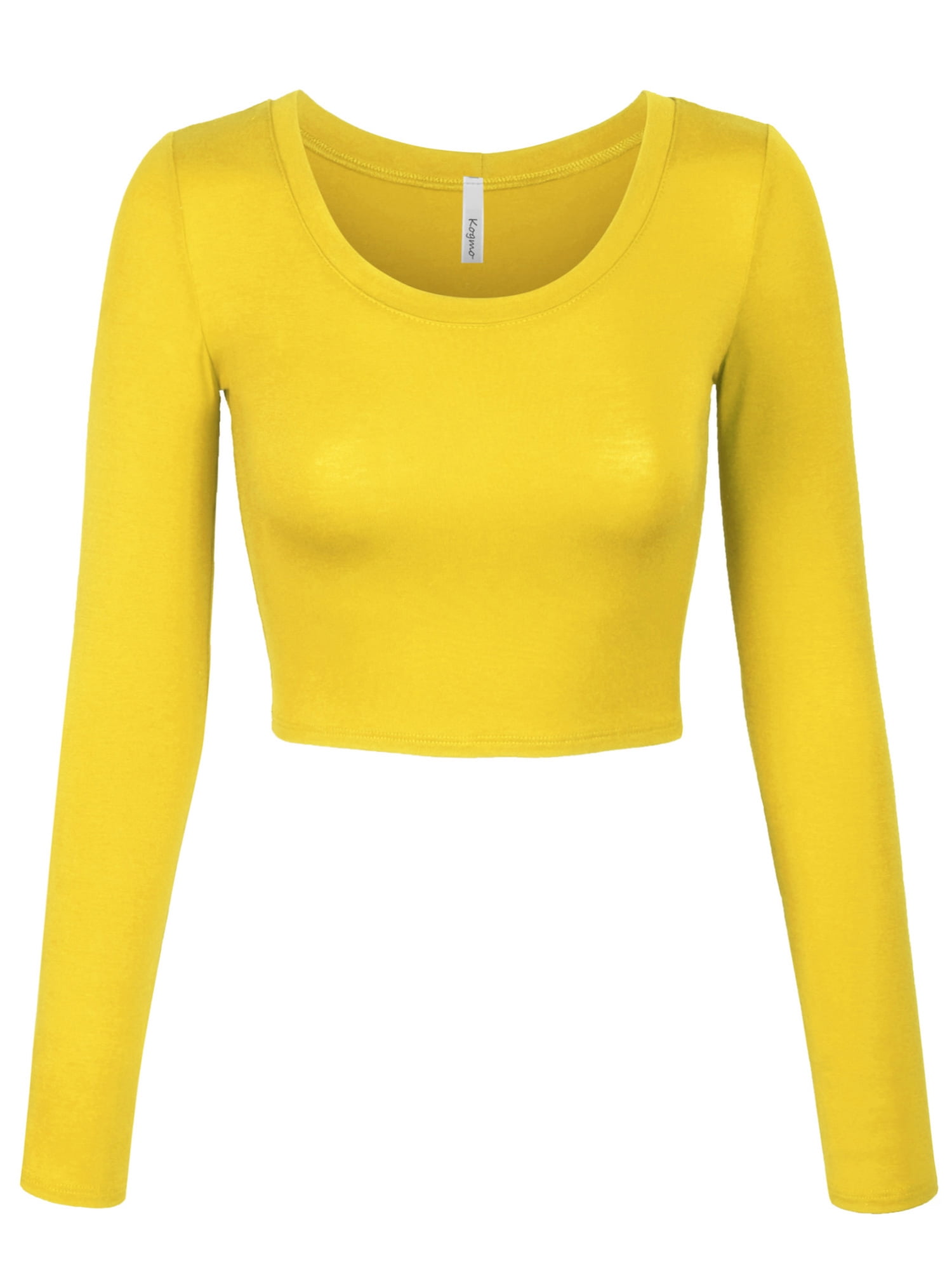 yellow long sleeve crop top