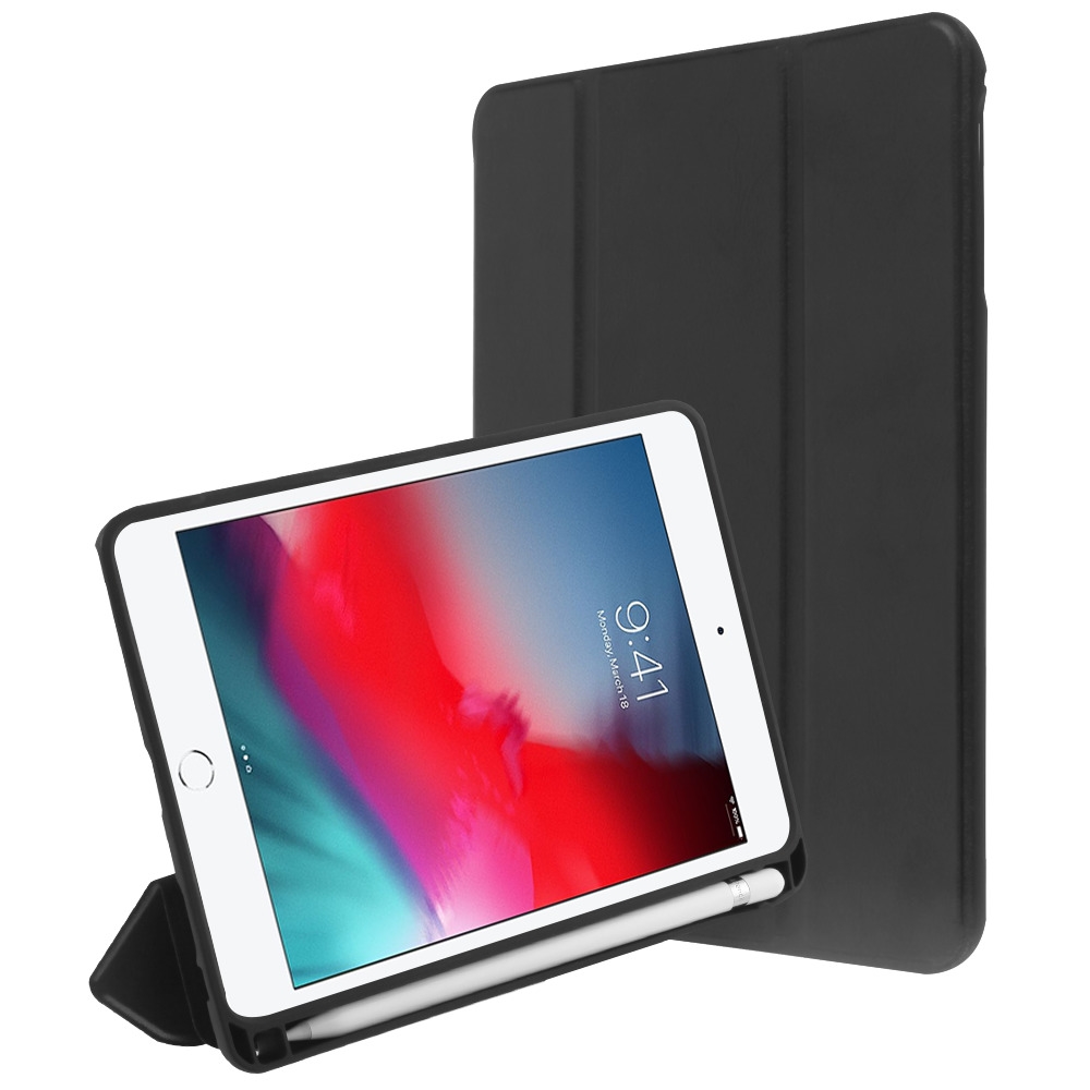 Smart Leather Hybrid Case with Pencil Holder for iPad Mini 5 (5th Generation) / iPad 4 - Black Walmart.com