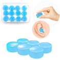 thumbnail image 3 of 12PCS Bouchons d'Oreille en Silicone Antibruit Bouchons d'Oreille Réutilisables Imperméables Assortiment Bouchons d'Oreilles de Sommeil Portables Bleu, 3 of 9