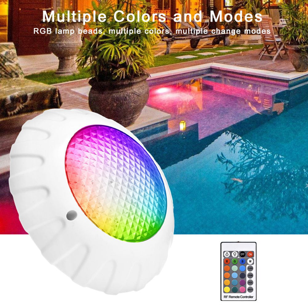 LED Underwater Pool Lights, Waterproof IP68 38W RGB Swimming Pool Light  Multi Color, 12V DC LED Inground Pool Light Control with Remote Controller