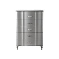 Furniture of America Seabliss Glam 5-Drawer Chest, Silver