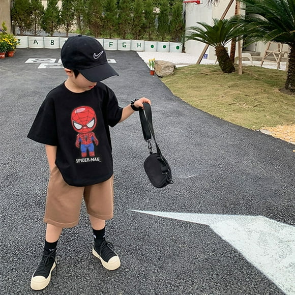 Marvel Spiderman Iron Man Boys Girls Shirts Summer Superhero T-shirt Children Short Sleeves White Avengers Boy Tees