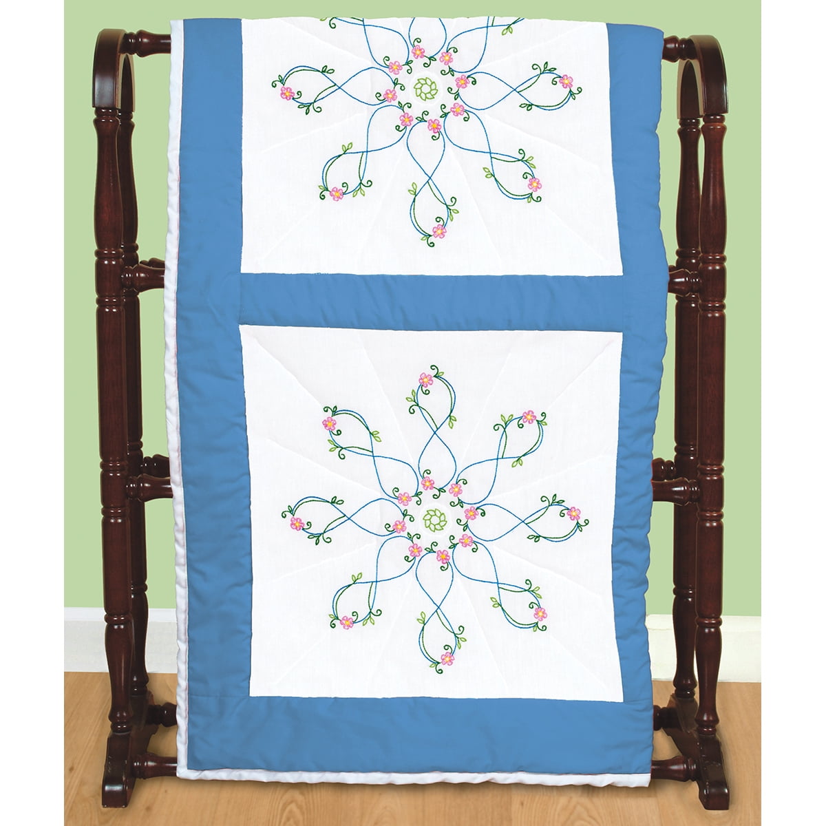 Jack Dempsey Stamped White Quilt Blocks 18"X18" 6/PkgInfinity Star