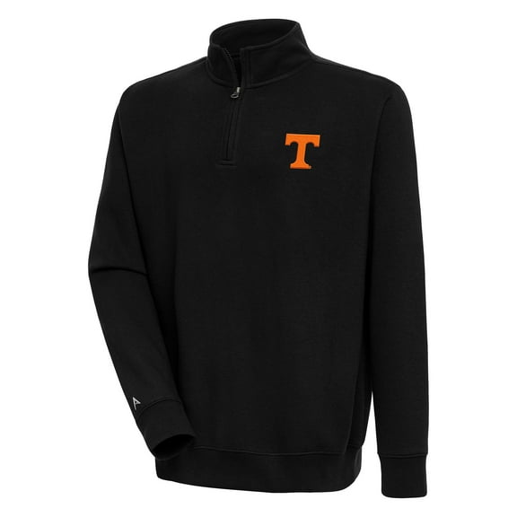 Men's Antigua  Black Tennessee Volunteers Victory Quarter-Zip Pullover Top