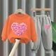 thumbnail image 2 of Odeerbi 1-10 Años Niños Niñas San Valentín Trajes Love Print Cuello Redondo Sudaderas Pantalones Sudadera Heart Print Suave Manga Larga, 2 of 5