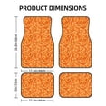 thumbnail image 2 of Xecao Orange Glitter Print Car Foot Mat Set of 4 Pieces Neoprene All-Weather Dust-Proof Stain-resistantCar Interior Decorative mats Non-Slip Mats, 2 of 6