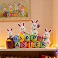 thumbnail image 4 of Yatlte Easter Bunny Eggs Centerpiece Tabletop Decorations, Resin Rabbit Figurine Decor Happy Easter Eggs Spring Bunny Statue for Home Tiered Tray Decorations, 4 of 4