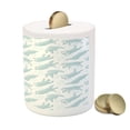 thumbnail image 3 of Bear Piggy Bank, Swimming Polar Bears North Pole Arctic Mammals Winter Frozen Sea Hand Drawn, Ceramic Coin Bank Money Box for Cash Saving, 3.6" X 3.2", Almond Green White, by Ambesonne, 3 of 4