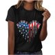 thumbnail image 5 of Camisetas de Manga Corta para las Mujeres, Blusa de Manga Corta de la Moda Del Día de la Independencia Hecha de Poliéster Cómodo para la Primavera Verano, Blusas de Manga Corta para las Mujeres, 5 of 7