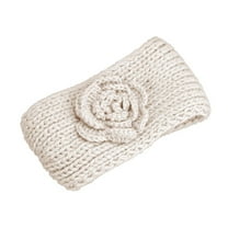 pxiakgy headbands for women hoop knitting beige hairband hair crochet headband camellia flowers headband beige one size
