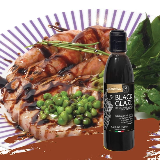 Pack of 6, Mantova Black Glaze Balsamic Vinegar, 8.5 fl oz