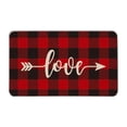 thumbnail image 1 of Tapis de Porte Intérieur Extérieur de la Saint-Valentin à Profil Bas, Résistant à la Saleté, Lavable, Absorbe l'Eau, Antidérapant, Tapis d'Entrée à Carreaux en Forme de Cœur 40 X 60 cm, 1 of 8