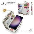 thumbnail image 3 of Dteck Detachable Magnetic Case for Samsung Galaxy S22 Plus, RFID Blocking Multifunction Wallet for Women Zipper Long Purse with Removable Wristlet,White, 3 of 6