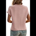 thumbnail image 2 of Tops de Verano para Mujer, Moda Informal, Color Sólido, Cuello Redondo, Encaje, Corta, Blusas Clásicas de Calle, Rosa, L, 2 of 7