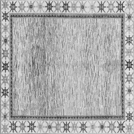 Ahgly Company Indoor Square Abstract Gray Modern Area Rugs, 8' Square
