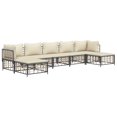 thumbnail image 3 of vidaXL 7 Piece Patio Lounge Set with Cushions Anthracite Poly Rattan, 3 of 8