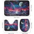 thumbnail image 3 of 4 Pieces Fantasy Space Dream Shower Curtain Set Magical Mountains Modern Bathroom Decor Sets with Rugs Bathroom Accessories Set Bathroom Curtain Shower Set with 12 Hooks, 3 of 8