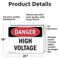 thumbnail image 2 of (2 Pack) High Voltage OSHA Danger Sign 24 Inch X 18 Inch Vinyl Label Decal Sticker Weather Resistant, UV Protected for Workplace, Business, and Construction Site, Made in the USA, 2 of 7