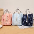 thumbnail image 3 of OUSITAID Lunch Box Pouch Striped Reusable Compact Cool Thermal Insulated Lunch Tote Handbag for Student, 3 of 13