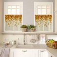 thumbnail image 4 of Blue Pumpkin Kitchen Curtains, Thanksgiving Fall Eucalyptus Leaves Beige 3-Piece Kitchen Curtain Valance and Tiers Set 36 Inch Length, Rod Pocket Half Window Curtains for Cafe Living Room Bathroom, 4 of 6