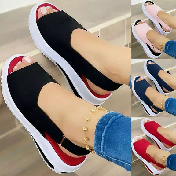 Sandals for Women Casual Summer, Women's 2023 Peep Toe Platform Sandals Shoes Wedges Ankle Buckle Sandals