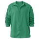 thumbnail image 4 of Designer Spring Summer Men's Casual Cotton Linen Solid Color Long Sleeve Shirts Loose Shirts 2XL, 4 of 5