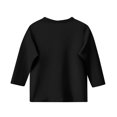 thumbnail image 4 of Fashion YLSDY 3/4 Length Sleeve Big Girls Tops Knit Crewneck Loose Fit Cute Shirts Pit Striped Casual Workout Three Quarter Blouses Black 150, 4 of 4
