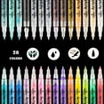 thumbnail image 2 of Multi-Colored Permanent Acrylic Marker Pens for Painting on Stones, Ceramics, Glass, Canvas, Wood, and Easter Eggs - 28 Pack 0.7mm Nib, 2 of 9