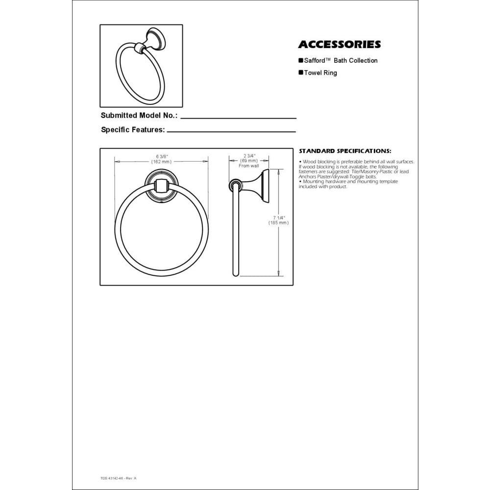 Better Homes and Gardens Safford Towel Ring, Wall Mounted Bathroom Towel Holder, Satin Nickel