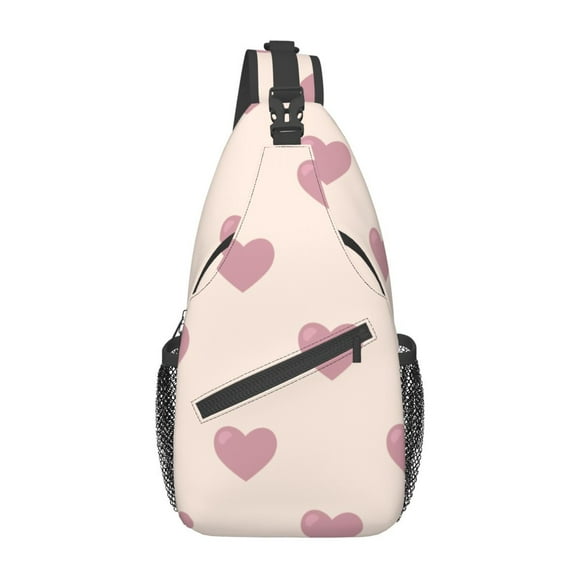 ZICANCN Romantic Love Hearts Crossbody Sling Bag for Men Women - Casual Shoulder Backpacks for Travel Sport Climbing Runners Daypack