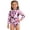 Pink, variant on HAJWOH Girls One Piece Swimsuit for Kids Summer Leopard Print Rash Guard Bathing Suit Toddler Girl Long Sleeve Half Zip Up Swimwear