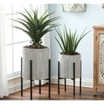 thumbnail image 5 of Luxen Home WHPL1457 Metal Cachepot Planters with Black Metal Stands, Light Gray - Set of 2, 5 of 5