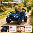 thumbnail image 3 of Jeep 12V Ride on Car with Remote Control/Bluetooth, Jeep Wrangler Rubicon Battery Powered Ride on Truck Toy w/Dual Wheel Suspension, Electric Car for Kids Toddler, Blue, 3 of 8