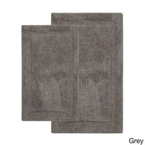 Saffron Fabs  Cotton Regency Bath Rug (Set of 2) Grey 34 x 21 & 36 x 24