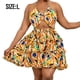 thumbnail image 2 of Vestido estampado de mujer Funky cuello halter sin mangas con tiras recortadas sin espalda Club Party Slip Mini vestido, 2 of 6