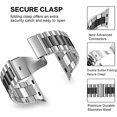 thumbnail image 3 of Fitlink Stainless Steel Metal Band for Apple Watch 45/44/42/41/40/38mm, Apple Watch Band Bracelet for Apple Watch Series 7 Apple Watch Series 6 Apple Watch Series 5/4/3/2/1(Silver/Black-42mm/44mm), 3 of 7
