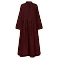thumbnail image 4 of Womens Solid Color Button Cardigan High Waist Casual Long Dress Loose Long Sleeve Shirt Lounge Maxi Dress, 4 of 8