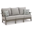 thumbnail image 2 of Signature Design by Ashley Visola Outdoor Fabric Sofa with Cushion in Gray, 2 of 7