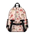 thumbnail image 3 of Mushroom and Character Pink Pattern Cute School Backpack Bag for School with Padded Back and Adjustable Shoulder Straps 15.25"x11.5"x5.25", 3 of 5