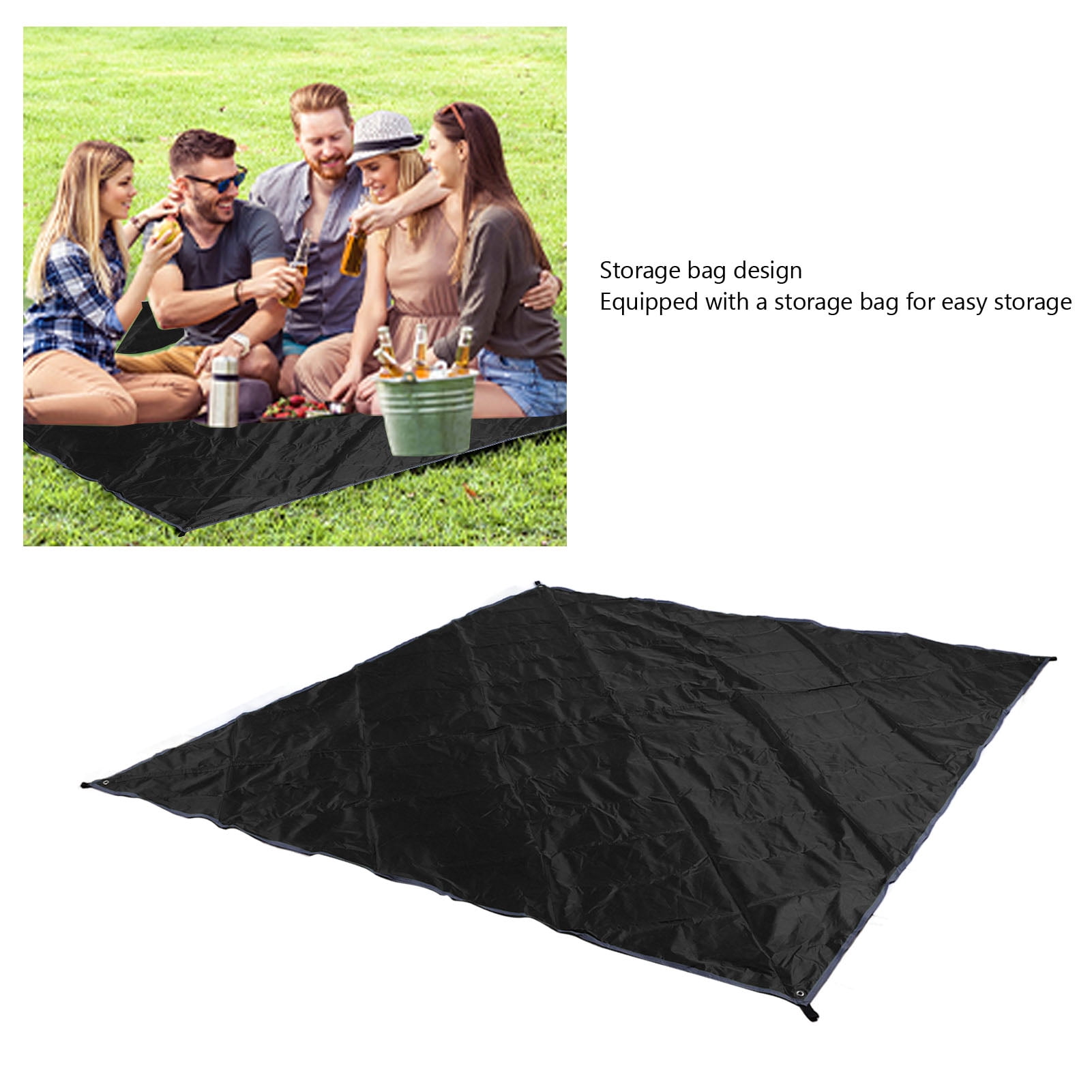 NFTIGB Black Camping Canopy Multifunctional Quadrangle Waterproof Tent Tarp Hammock Shelter for Beach