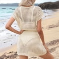 thumbnail image 4 of Vestido de Crochet para Mujer, de Corta y Cuello en V, Ideal para Verano Albaricoque XL, 4 of 10